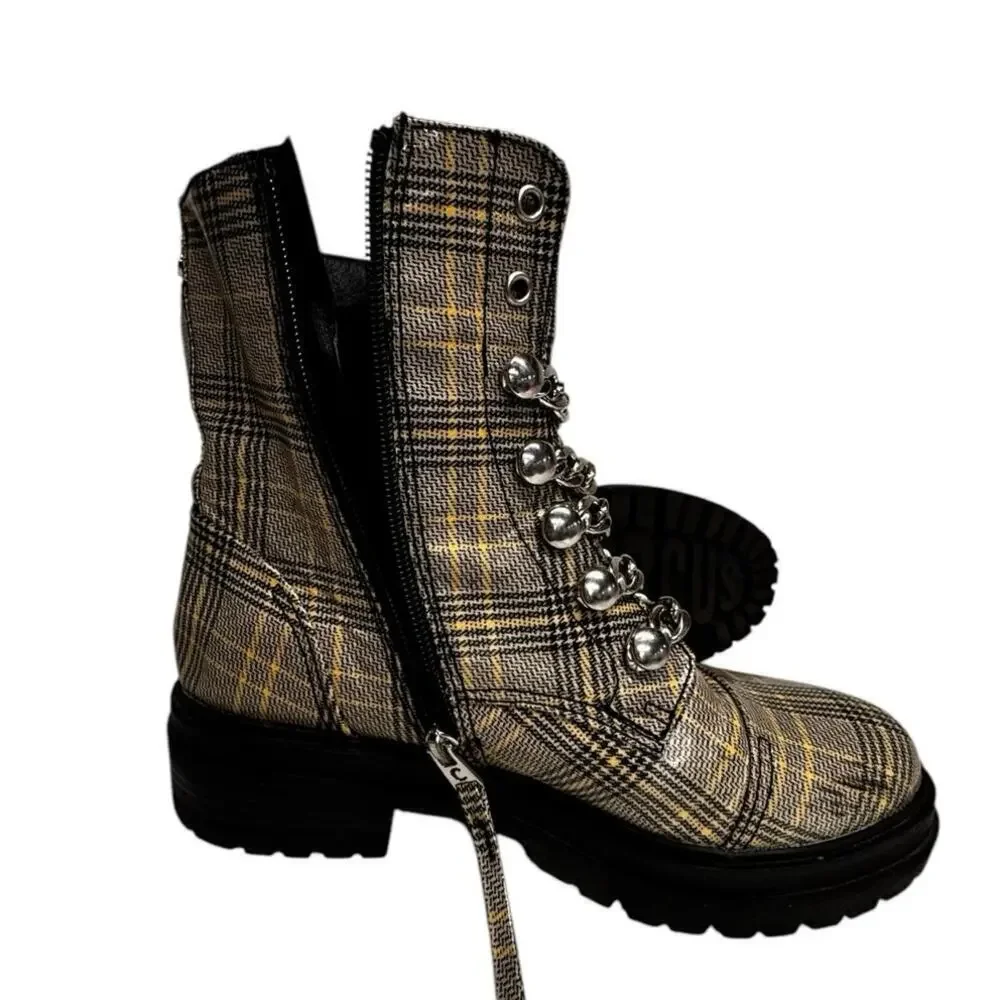 Circus by Sam Edelman Women's Gili Fashion Boot, Yellow Multi Zip Up Size 6.5